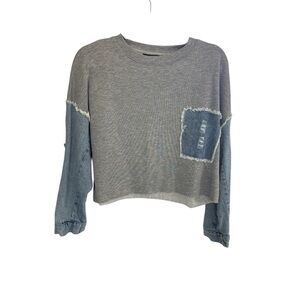 Benedetto Gray and Blue Women's Sweatshirt, sz Small